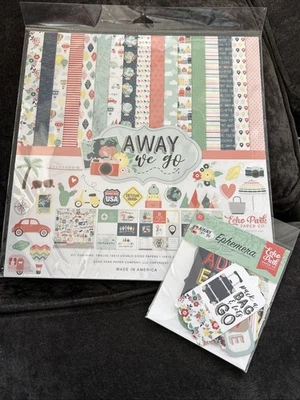 Echo Park Away We Go 12x12 Collection Kit /Paper Pack And Ephemera Pack - Image 1 of 3