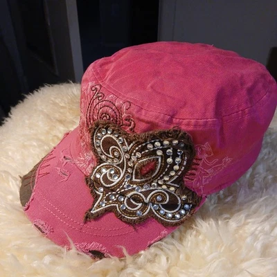 Gorra Mujer, Leader Loga Rosa Algodón Look envejecido con pedrería  Foto 1 de 4