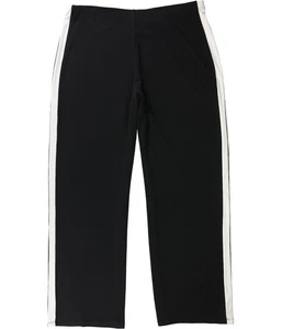 Alfani Womens Solid Stripe Casual Wide Leg Pants, black, Petite, PL - Picture 1 of 1