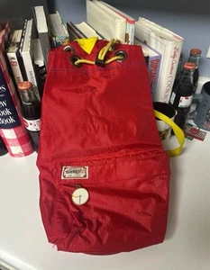 Vintage Swatch Swiss Watch Face Duffle Bag Backpack 18"X10" Yel RED WHT USA MADE - Picture 1 of 6