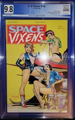 1989 3-D Zone Space Vixens #16 9.8 Graded. RARE DAVE STEVENS CLASSIC COVER! GGA - Image 1 of 4