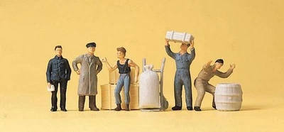 Preiser 14147 HO Scale Loading Dock Workers -- pkg(5) - Image 1 of 4