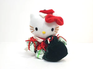 Peluche Sanrio Hello Kitty Navidad Papá Noel Peluche 4.5" Animal 2005 RARO - Imagen 1 de 3