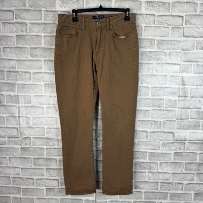 Pantalones Lucky Brand 410 Calce Atlético Marrón Oscuro 5 Bolsillos Pierna Recta Para Hombre 30 x 30 Foto 1 de 4
