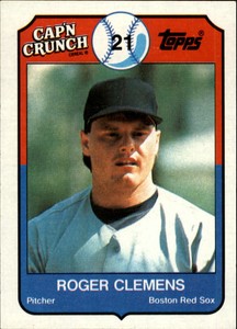 1989 Topps Cap'n Crunch Baseball Card #18 Roger Clemens