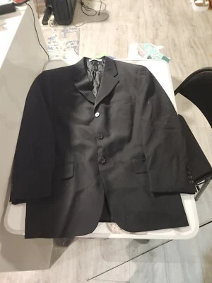 Jaqueta Joseph Abboud Masculina Tamanho 39S Terno 100% Lã Preta Casaco Esportivo Jaqueta 3 Botões - Imagem 1 de 4