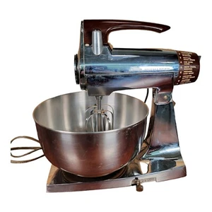 Mezclador maestro vintage Sunbeam Mix marrón cromo bateadores 1960 Mixmaster funciona - Imagen 1 de 24