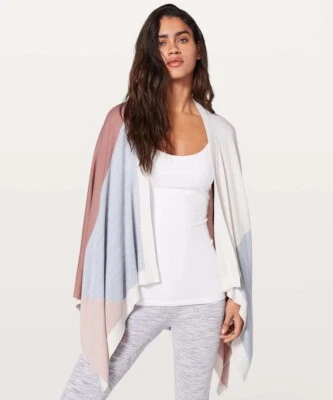 Lululemon Hatha Envoltura/Poncho/Bufanda - Talla Única, Blanco, Rosa, Gris Foto 1 de 4