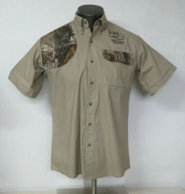 Mens Bob Allen Size S Hunting Shooting SHIRT Shoulder Elbow Camo Short Sleeve - Image 1 of 4