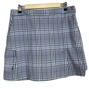 Falda corta elástica Izod Golf a cuadros azul rojo Cool-FX para mujer talla 8 - Imagen 1 de 9