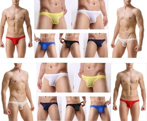 81-411 Herren Eis Seide Slip Briefs Rio String Tanga Shorts ULTRAWEICH S bis 2XL - Picture 1 of 44