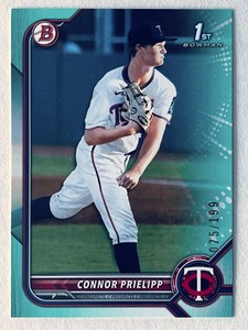 BOWMAN 2022 BASEBALL DRAFT - CONNOR PRIELIPP #BD-8 - AQUA LAVA REFRACTOR /199