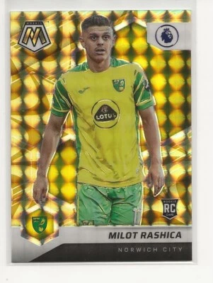 2021-22 Mosaic MILOT RASHICA #98 GOLD REACTIVE PRIZM SP Rookie RC Norwich City - Image 1 of 2