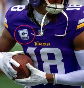 2023 MINNESOTA VIKINGS Justin Jefferson WR CRUCIAL 1-⭐STAR IRON-on WHITE C-PATCH - Picture 1 of 7
