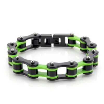 Hombre Pulseras Multicolor Punk Motociclista Bicicleta Motocicleta Multicolor Cadena Pulsera Foto 1 de 4