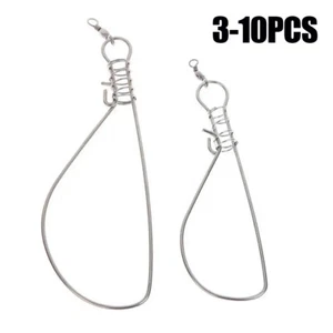 Cordons de Pêche Clip Acier Inoxydable Snaps Porte Serrure à Poisson pour Kayak Randonnée - Photo 1 sur 15