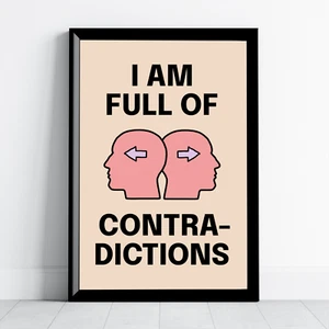 Funny Poster Modern Wall Art Quote Home Décor Print Illustration Living Room Art - Picture 1 of 20