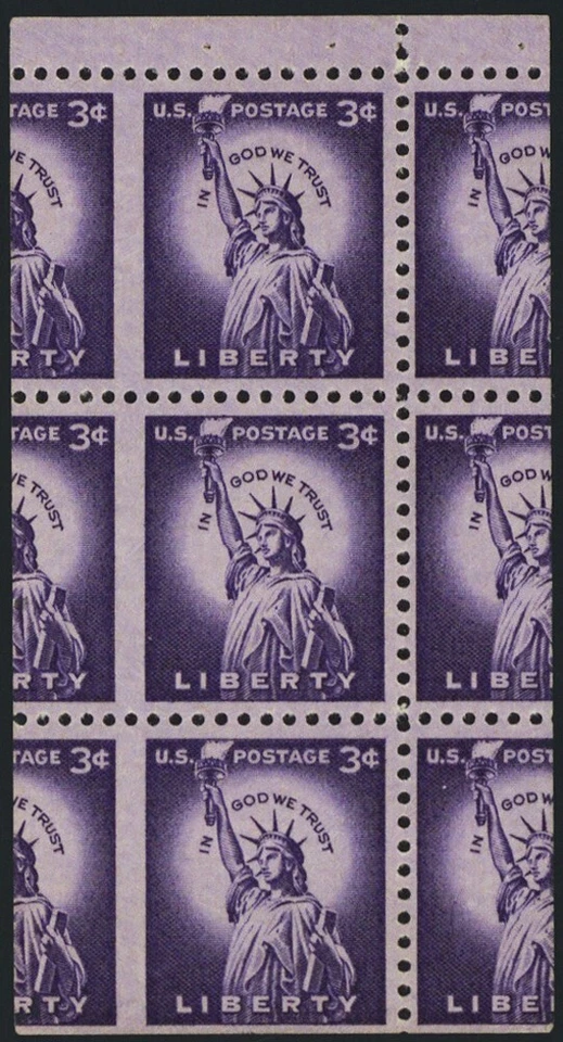 1035a, Mint LH 3¢ Massive Miscut Error Booklet Pane - Stuart Katz - Image 1 of 1