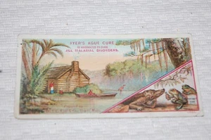 TARJETA COMERCIAL DE COLECCIÓN DR. AYER'S AUGE CURA TRASTORNOS DE LA MALARIA LOWELL, MASS - Imagen 1 de 5