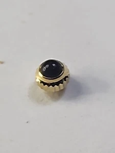 Rubinetto 3mm 12 Corone Pietra Nera Tono Oro Seiko Citizen Antipolvere Incasso - Foto 1 di 3
