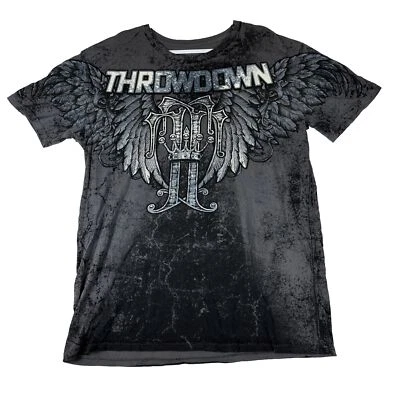 Camisa Y2K THROWDOWN Affliction Premium Alas MMA Talla XL Camisa Rara Doble Cara Foto 1 de 4