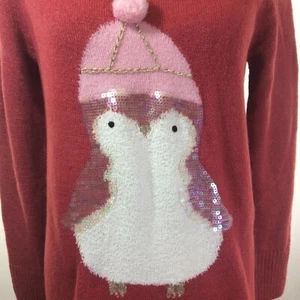 Lauren Conrad Womens Graphic Tunic Sweater Size Medium Penguin - Picture 1 of 12