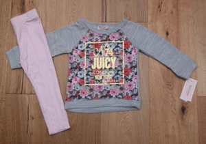 Juicy Couture Baby Girl Long Sleeve Shirt & Legging Set ~ Pink, Gray & Gold ~24M - Picture 1 of 4