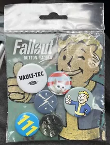 Fallout Official Button x6 Pin Badges - GB Eye Bethesda Badges - New Sealed - Picture 1 of 5