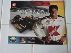 CHRISTIAN FITTIPALDI STAT CARD FROM 2001 APPROX 10 X 12 - Picture 1 of 2