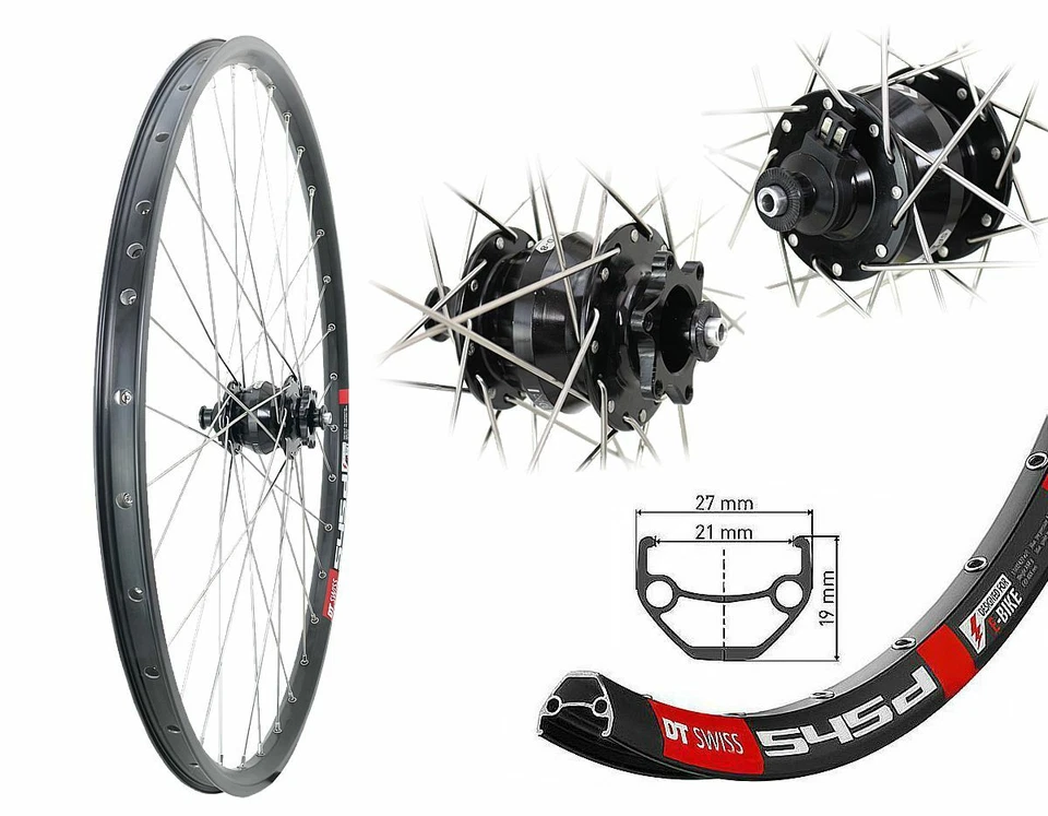 Vorderrad 26 Zoll DT Swiss 545d Ebike Disc Shutter PD8 Nabendynamo 6 Loch 559-21 - Bild 1 von 1