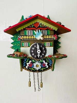 Handmade small albert schwab karlsruhe mechanical cuckoo clock, Made in Germany - Image 1 of 3