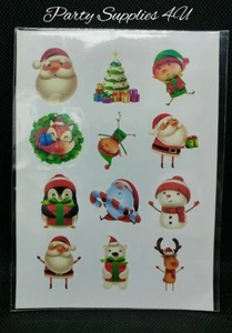 12 Christmas Temporary Tattoos. Stocking/Party bag filler/kids/festive/Transfer - Picture 1 of 2