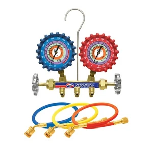 Uniweld QS4L5HEZ 2-Valve Manifold w/ 5ft Soft Magic® EZ-Turn Anti-Blowback Hoses - Picture 1 of 2