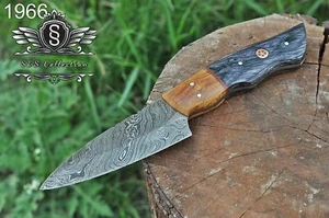 Custom Handmade Damascus Steel Skinner Knife With Premium Leather Cover, Gift - Bild 1 von 5