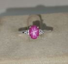 Pink Lindy Star Sapphire Ring Engagement Lindy Star Ring 925 Sterling Silver Rin