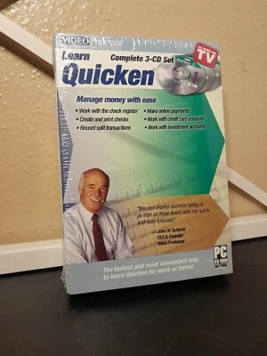 Video Professor Learn Quicken Juego Completo de 3 CD (PC CD-ROM) NUEVO Foto 1 de 2