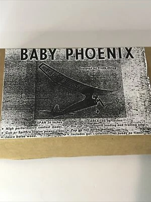 Vintage Jasco Baby Phoenix RC Model Airplane Balsa Wood Kit  - Image 1 of 4