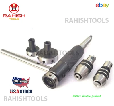 RAHISHTOOLS Lathe Tailstock Tap And Die Holder Set Sliding Type 2MT Shank Imperial Size MT2