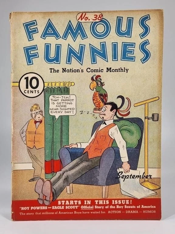 Famous Funnies #38 VG+ 1937.  Full Color Portrait of Buck Rogers. - Image 1 of 3