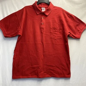 Camisa GILDAN Active Wear Ultra Algodón Cuello Manga Corta Hombre Grande Roja Usada - Imagen 1 de 19