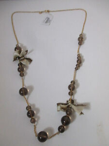 J.Crew Women's bronze Glass Bead Tie Dye Bow Layering Necklace NWT 32.5 38734