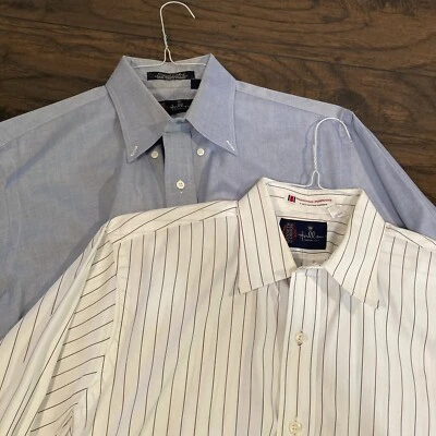 Lot of 2 Kenneth Gordon Mens 15.5/35 Mens Dress Shirts Long sleeve 100% Cot USA - Image 1 of 4