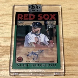 Alex Verdugo Red Sox 2021 Topps Clearly 35 Throwback verde automático en tarjeta SP 41/99 - Imagen 1 de 8