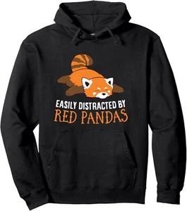 Red Panda Love Easily Distracted By Red Pandas Pullover Hoodie - Picture 1 of 10