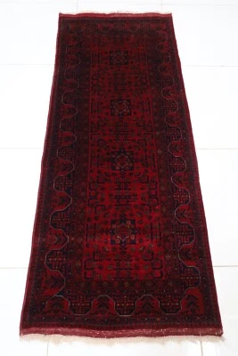 7 ft Hallway Tribal Biljek Red Runner Rug Afghan Hand Knotted 100% Wool Rug - Image 1 of 4