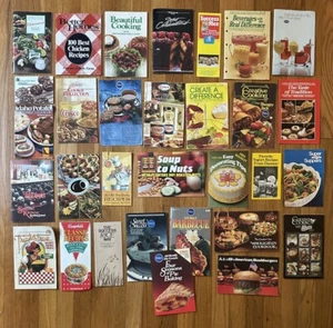 Vintage Lot 31 Cookbooks Books Recipe Advertising Booklets Pamphlets 80s 1980s - Picture 1 of 3