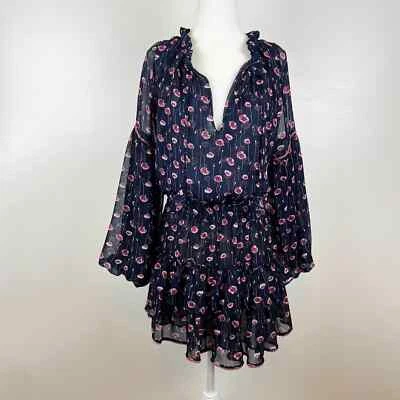 Mini Vestido MISA Para Mujer Azul Marino y Rosa Floral Talla XS Femenino Fluido Romántico Femenino Foto 1 de 4