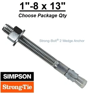 1"-8 x 13" Simpson Strong Bolt 2 II Concrete Wedge Anchor STB2-1001300 - Picture 1 of 2