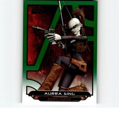 4-02-08 PWE. 2018 star wars galactic files GREEN /199 #acw-38 aurra sing - Image 1 of 2