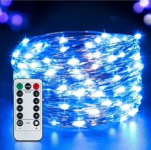 LUCI LED BLU 15M 150LED USB NATALE LUCINE DECORATIVE IP65 ADDOBBI NATALIZI - Foto 1 di 7